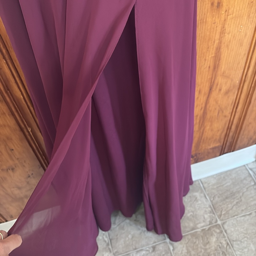 Lulu's Momentous Moments Burgundy Lace Backless Maxi Dress - Size Small - Picture 7 of 14